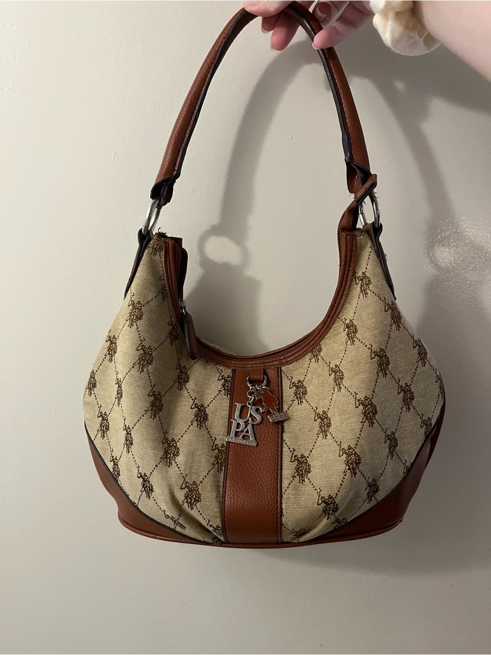 Vintage U.S. Polo Assn Monogram Hobo ShoulderBag